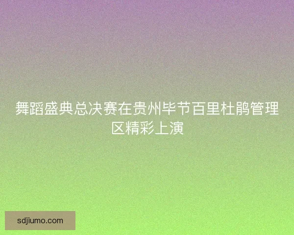 舞蹈盛典总决赛在贵州毕节百里杜鹃管理区精彩上演