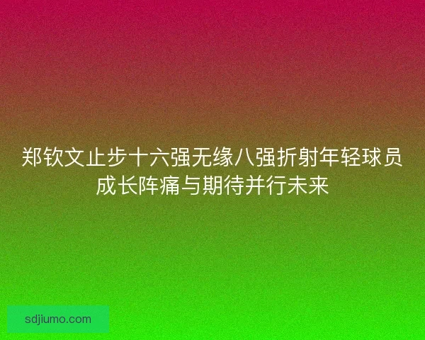 郑钦文止步十六强无缘八强折射年轻球员成长阵痛与期待并行未来